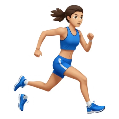 brunette athlete with blue shorts running very fast sticker