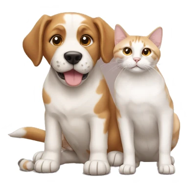 Dogs with cat sticker