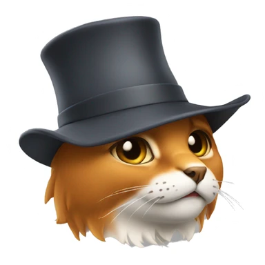 Chat roux avec un chapeau  sticker