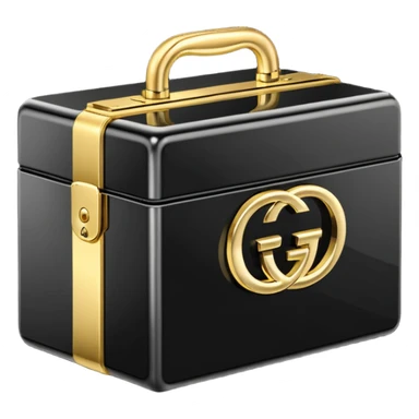 black box with the words “GUCCI” inside  sticker