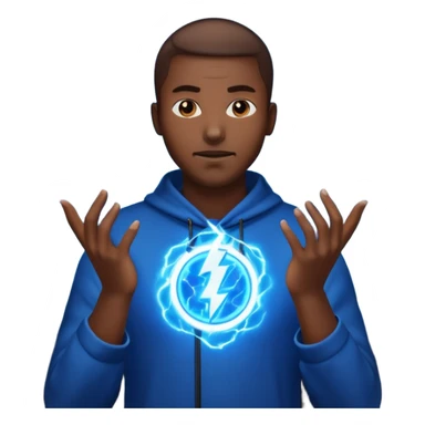black man summoning electric sticker