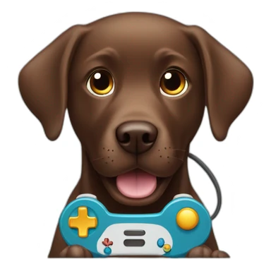 Labrador Retriver chocolate color playing videogames sticker