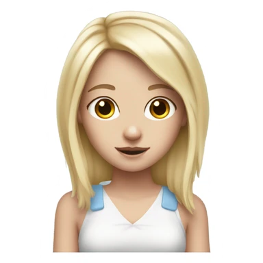 Cute blonde white girl with bunny ears sticker