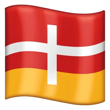 Danish flag with yellow cross instead of white sticker
