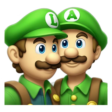 Luigi-and-mario-kissing sticker
