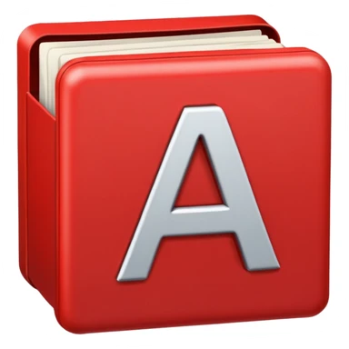 letter a in red box sticker