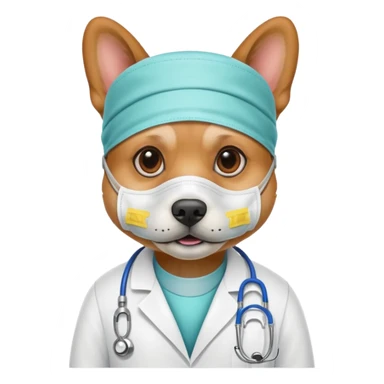 doctor dog Wearing Medical Mask sticker