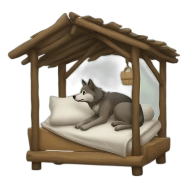 Un lobo en una Cabaña sticker
