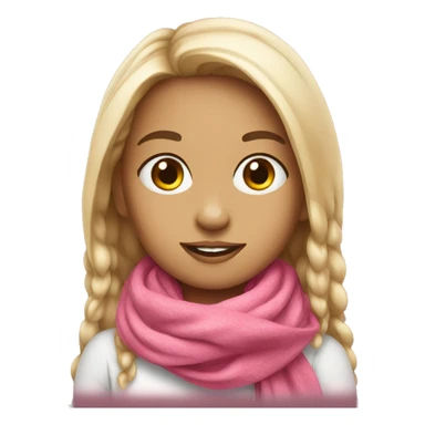 Girl with pink scarf sticker