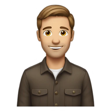 the white European man brown hair Celebrating sticker