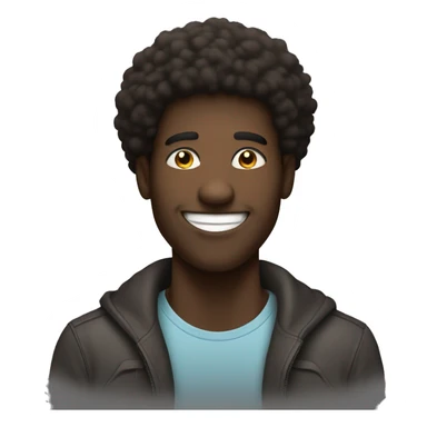  Black guy with an Afro and A face with wide eyes and a big smile, perfect for moments of victory. sticker