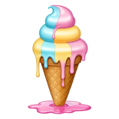Melted pastel ice cream sticker