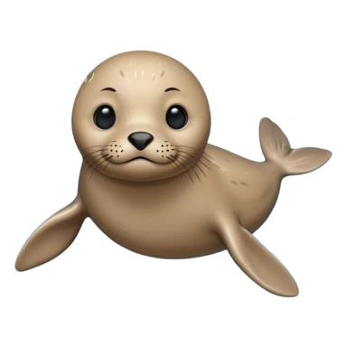 A 3D cartoon seal swimming with visible flippers, calm blue water, soft sunlight, Memoji-style realism. sticker