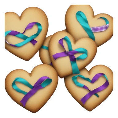 Heart cookie, teal purple suicide awareness ribbon sticker
