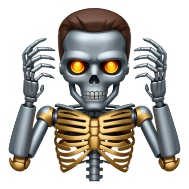 Terminator with metal skeleton sticker
