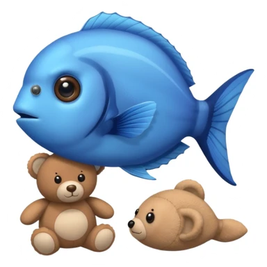 baby blue tang fish next to a teddy bear sticker