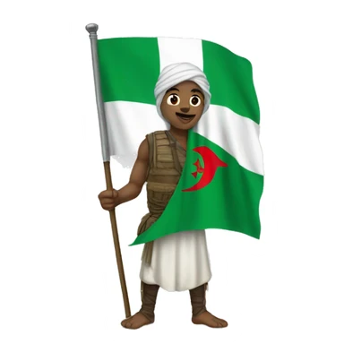 Fenek with algerian flag  sticker