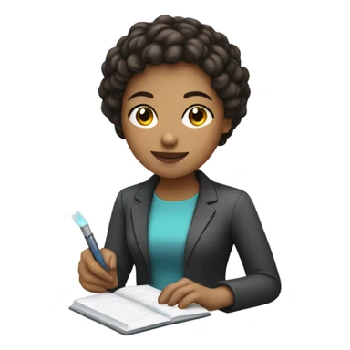 Computer science woman lighter skin and shorter hair sticker