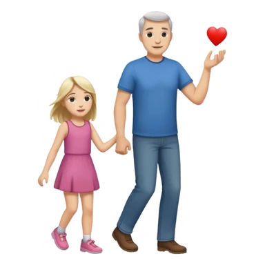 father and daughter playing full body sticker