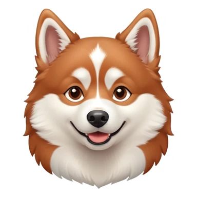 happy cinnamon colored husky dog sticker