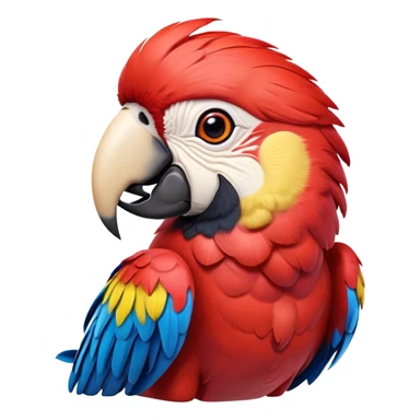 Cinematic Realistic Comical Macaw Portrait Emoji, Head tilted dramatically with an exaggeratedly amused expression, featuring a striking array of vividly detailed scarlet and blue feathers with bold natural accents and wide, expressive eyes full of playful disbelief, rendered with lifelike texture and vibrant hues, high shine, dramatic yet playful, styled with an air of cheeky avian mischief, soft glowing outline, capturing the essence of a spirited and over‐the‐top macaw that looks ready to flap its way into viral fame! sticker