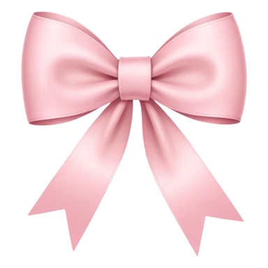 Ultra-thin and stretched ribbon bow, as narrow as possible, single loop, no extra loops, no fluffy or rounded shapes, only one long and sleek ribbon light pink sticker