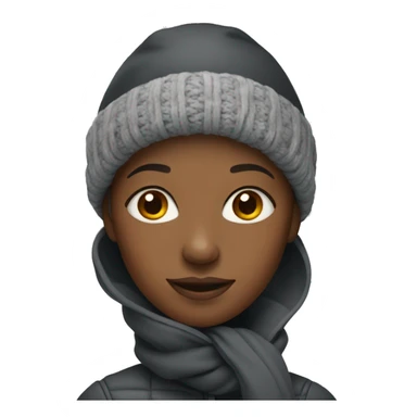 Black woman in winter clothes  sticker