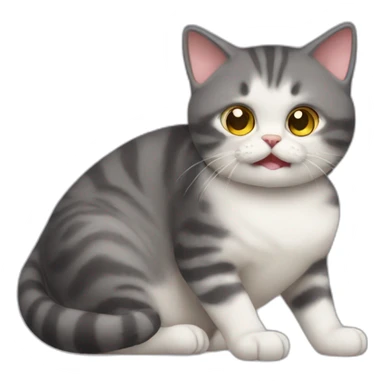 british short hair retarded cat sticker
