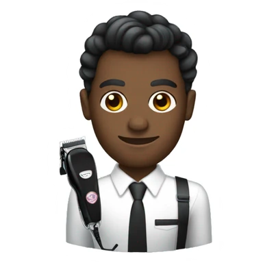 black James Bond holding hair clippers sticker