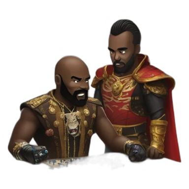 Mr T playing dominoes with the dark lord sticker