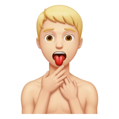 Someone choking themselves as a joke sticker