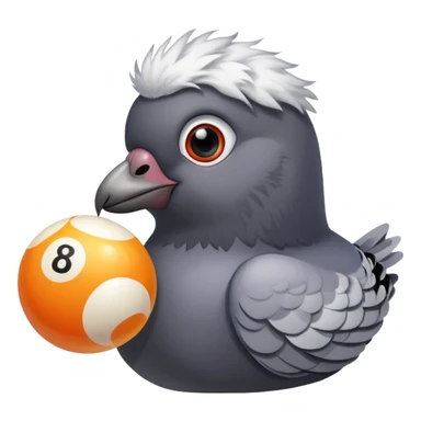 pigeon playing 8 ball sticker