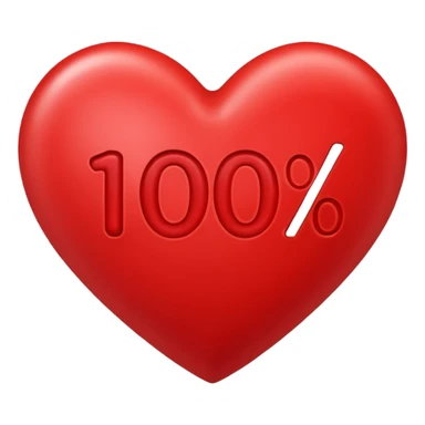 Un cœur au-dessus c'est écrit 100 % sticker