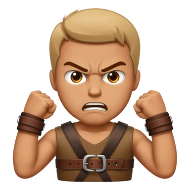 A man angry slanging a belt to someone’s behind sticker