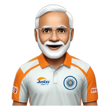 hyper realistic narendra modi in indian cricket team jersey doing cristiano ronaldo's celebration 'siuuu' sticker