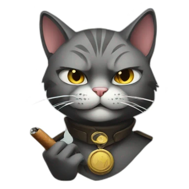 smoking badass cat sticker