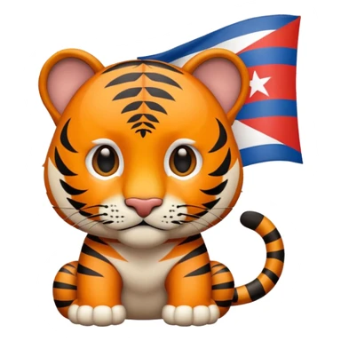 Quiero un tigre mezclado con la bandera cubana. Porque no apodan el tiger y soy de cuba sticker