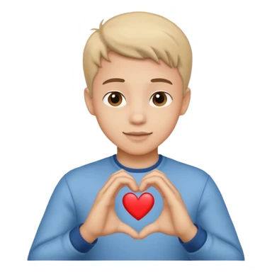 Un garçon beau qui fait un cœur sticker