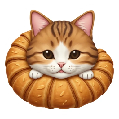 dark brown tabby and white cat in crossaint position upside down with eyes closed sticker