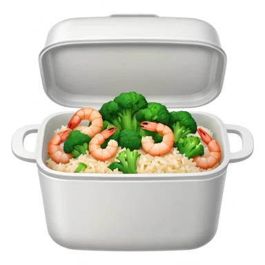 Shrimp and broccoli with white rice Chinese takeout sticker