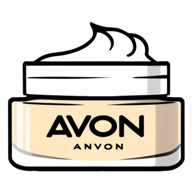 face cream jar with AVON logo sticker