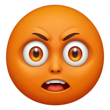 Orange with scared face sticker