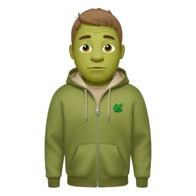 Shrek en tn avec une cagoule un jogging Lacoste avec un pull CP company sticker