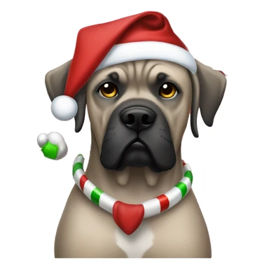 Girl with dog cane corso Christmas sticker