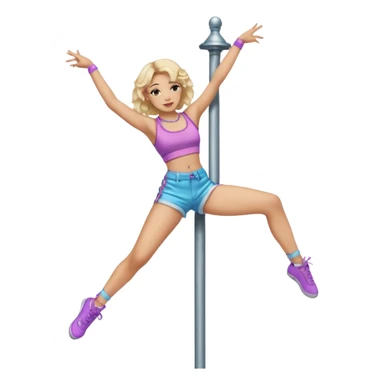 trans person dancing on a pole sticker