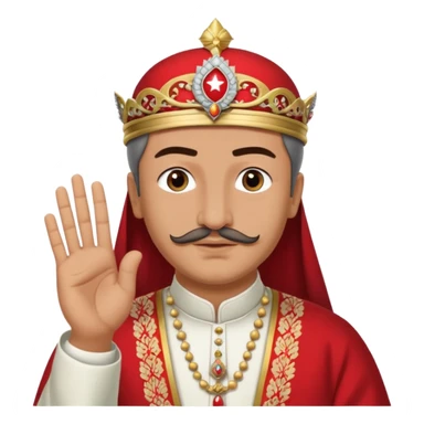 A turkish Sultan doing the quiet sign while his eyes are pure white sticker