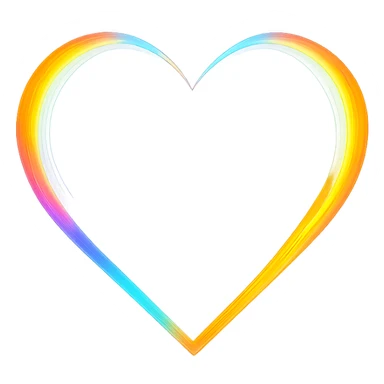 heart icon with a rainbow prism effect, digital illustration sticker