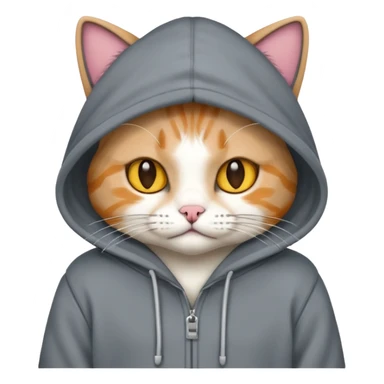 Cat wearing a hoodie sticker