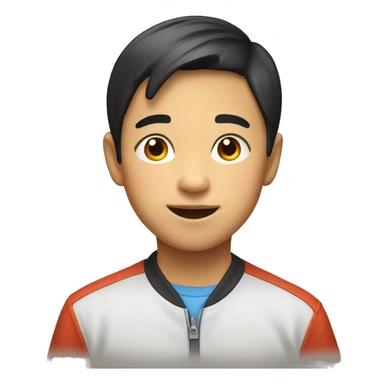 The face of a young Asian boy of elementary school age. sticker