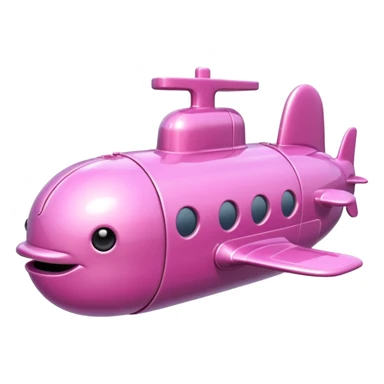 pink mini single submarine in cartoon  sticker